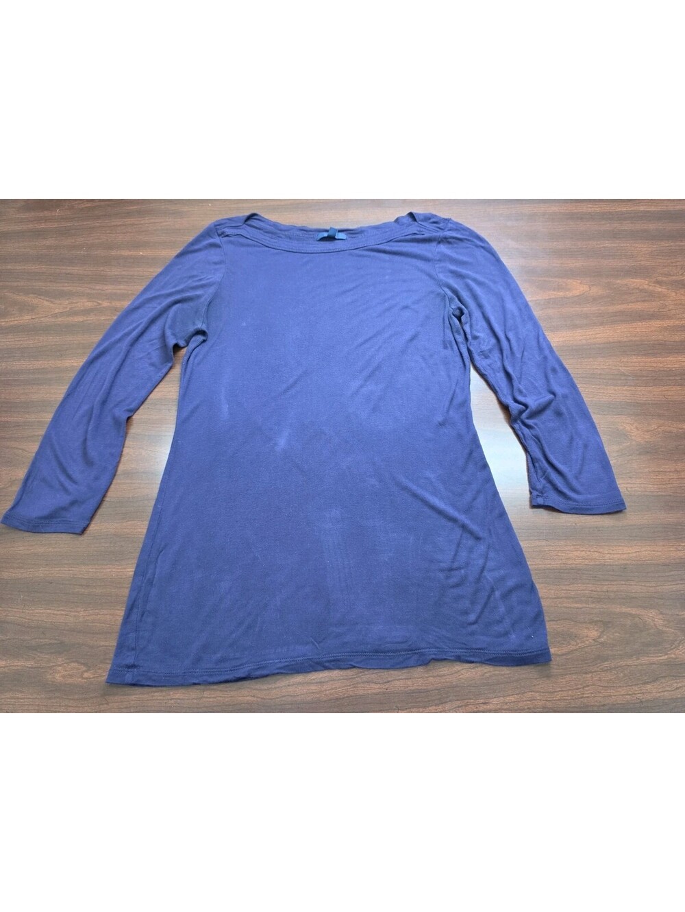 Gap Top Womens Medium Purple Solid Long Sleeve Boatneck Rayon Basic Casual Chic
